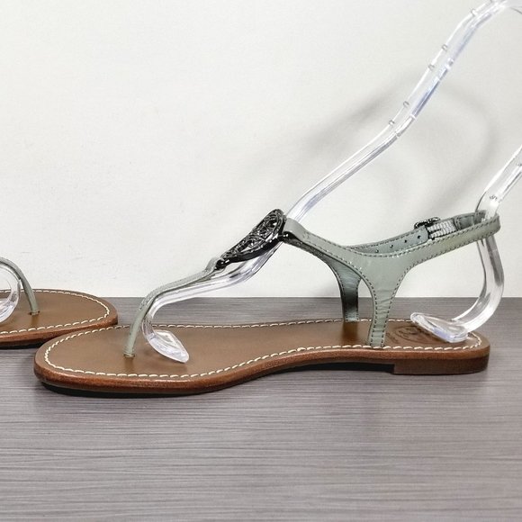 Tory Burch Violet Thong Sandal, Light Grey Patent Leather, Womens Size 7 M - Picture 7 of 14